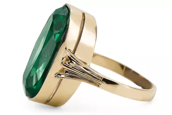 مجوهرات فينتاج خاتم الزمرد 14 كارت من الذهب الأصفر vrc113y